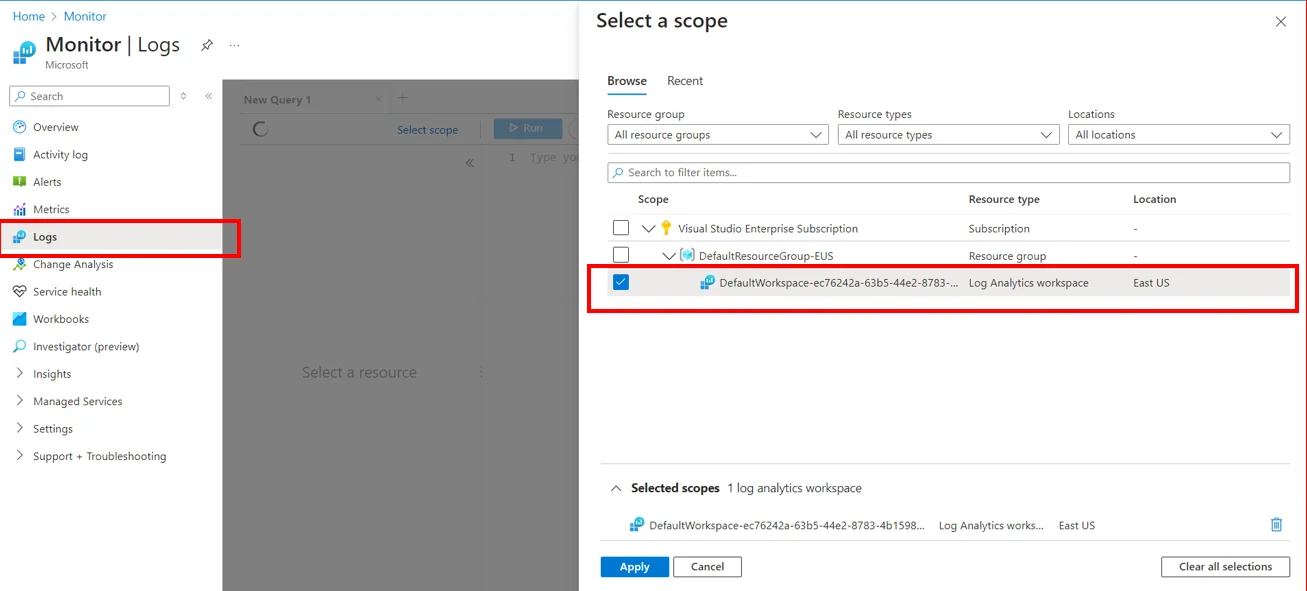 Log Analytics Workspace Azure Monitor Logs